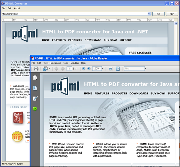 PD4ML. HTML to PDF converter for Java 3.7.0fx2